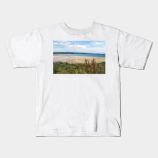 Hayle Beach, Cornwall, St Ives Bay, England art Kids T-Shirt
